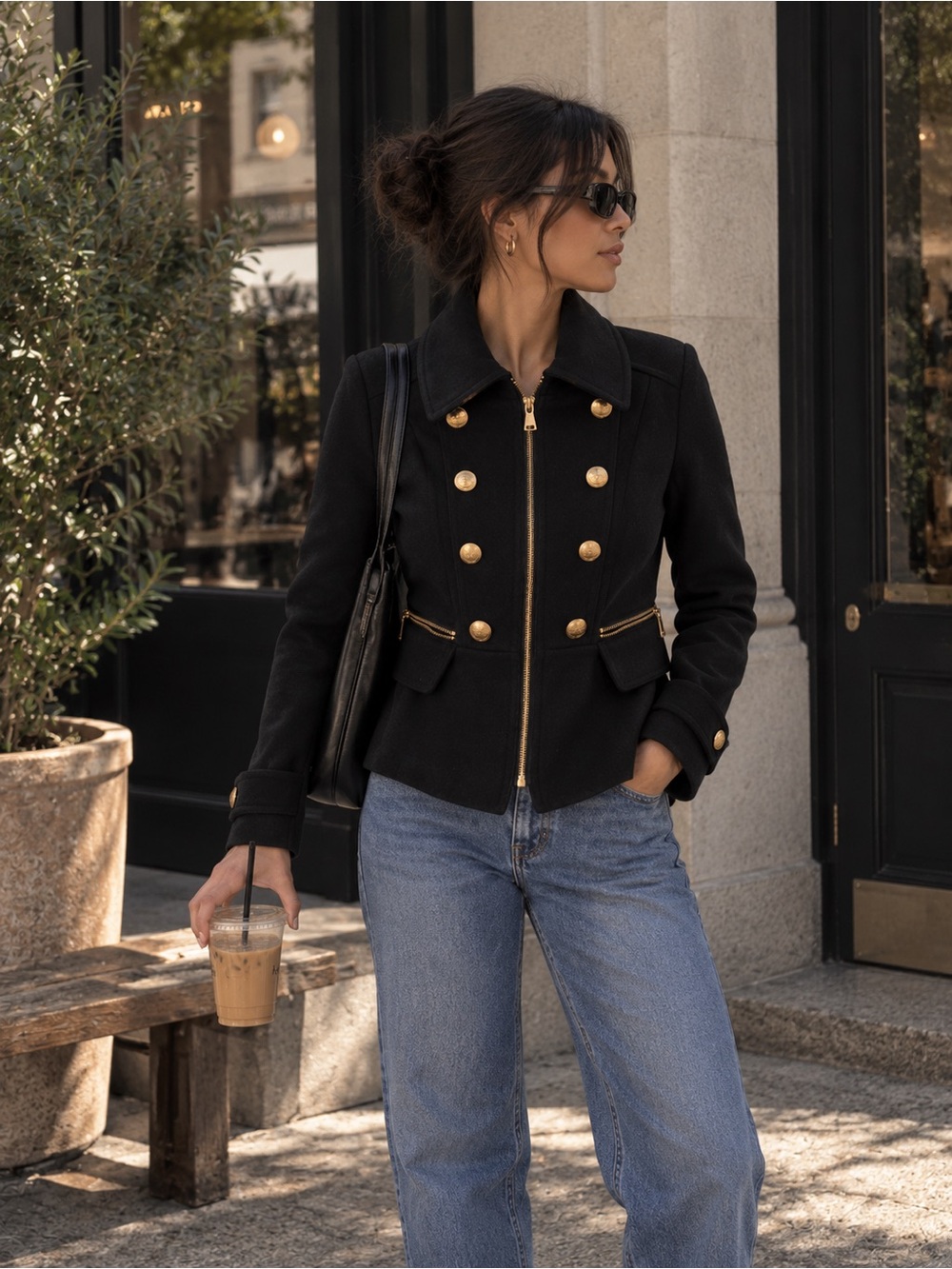 Express Structured Military Peplum Jacket 🖤✨